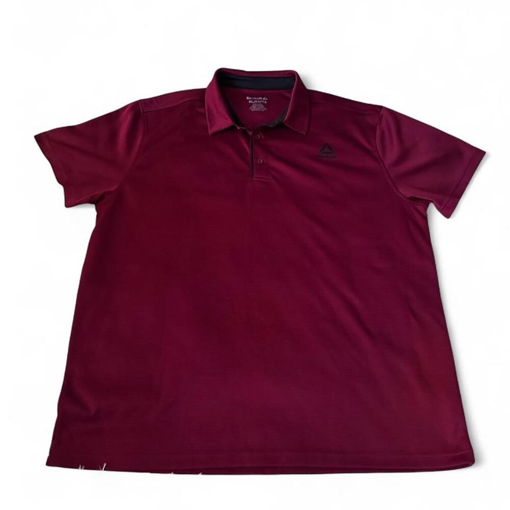 Mens Reebok burgundy polo shirt size